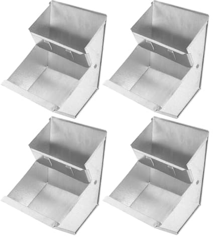 HOMSFOU 4 Comederos Metálicos para Conejos de Hierro Duradero, Resistentes a Mordeduras y Fáciles de Limpiar, Ideales para Jaulas y Uso en Granjas