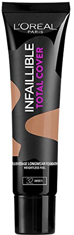 L'Oréal Infallible Total Cover Foundation, 32 Amber, 35 g