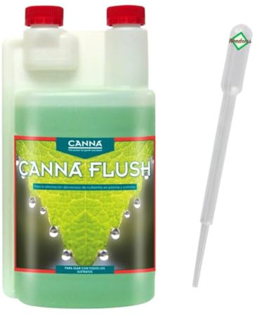 Canna Flush 1 Litro - Crecer Crecer Abono de interior Sustrato Limpiador de suelo Fertilizante líquido Orgánico Bio