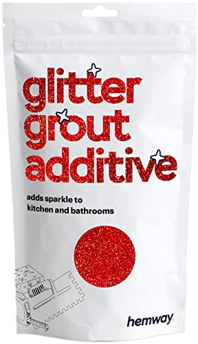 Hemway Glitter Grout Additive - Red Holographic | 100g Metallic Flakes for Adding Sparkle to Old & New Kitchen & Bathroom Tiles | Enhance Your Indoor Grouting Projects with a Sparkly Effect