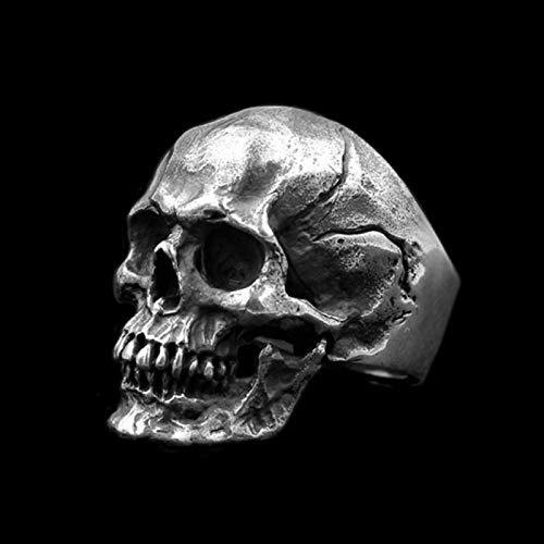 Anello da Uomo Calvarium Skull Ring Gothic Biker Ring Moto Band Gioielli