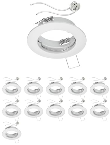 ledscom.de 12x tak infälld ram FERE infälld ram vit matt (LED/Halogen/MR16/50mm) inkl. GU5.3 uttag