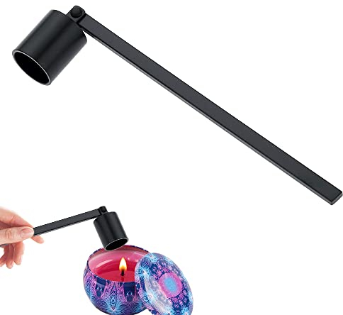 Cortney Spegni Candela per Candele in Acciaio Inox con Manico Lungo, Strumenti per la Cura delle Candele può Spegnere in Sicurezza Gli Stoppini delle Candele(Nero)
