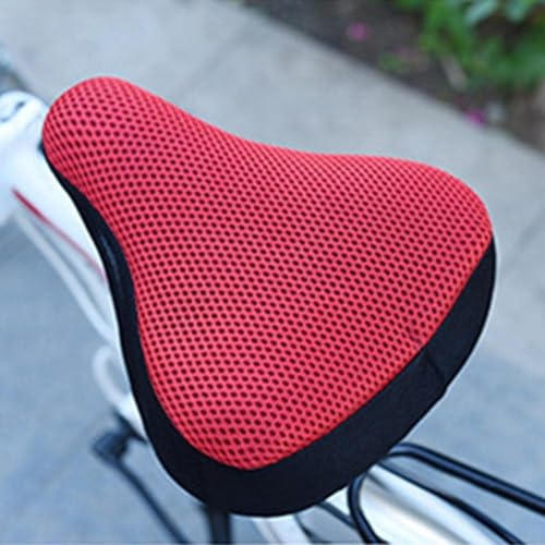 SPYMINNPOO Funda para sillín de bicicleta, suave, transpirable, acolchada, cómoda, para accesorios de bicicleta, color rojo