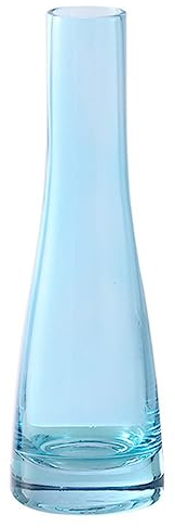 Vaso per fiori in vetro soffiato fatto a mano, trasparente, piccolo, decorativo, a stelo singolo, per centrotavola, matrimoni, feste, casa, decorazione da tavolo (blu)