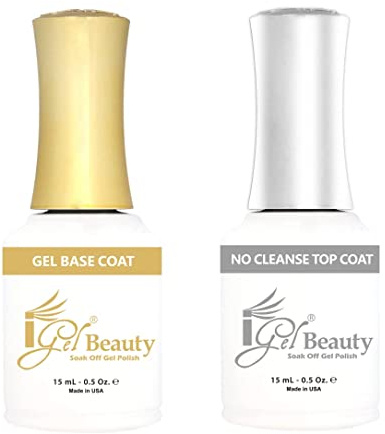 Generic iGel Beauty Base Coat & Top Coat No Wipe 0.5 oz, Clear