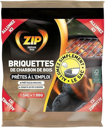 Generic Bolsa de briquetas de carbón de madera, 1 kg, lista para usar, 1 bolsa = 1 barbacoa – Listo en 20 minutos hasta 2 horas de cocción, 963120