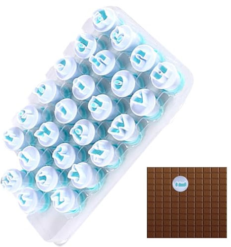 Cortador de galletas del alfabeto, cortadores de letras para fondant, 62 letras mayúsculas o números minúsculas, sellos para decoración de tartas de boda, cumpleaños, Navidad (A a Z, de 0 a 9)