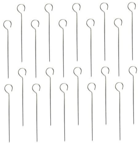 UPKOCH 20 Pezzi Ago in acciaio ad ago d'oca grigliare Spuntino per kabobs largo più spiedino di carne alla griglia spiedini alla griglia per grigliate all'aperto Silver