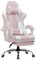 GTPLAYER Gaming Stuhl Stoff, Bürostuhl Massage Gaming Sessel Ergonomischer Gamer Stuhl mit Fußstütze, Kopfstütze Massage-Lendenkissen, Gepolstert Gaming Chair, Drehsessel, rosa