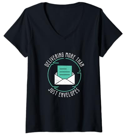 Femme Plus que de simples enveloppes pour le transporteur de courrier facteur T-Shirt avec Col en V