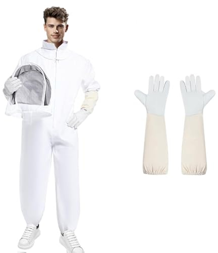 Fleymu Imkeranzug Stichfest für Männer und Frauen - Vollständiger Schutz mit atmungsaktivem Komfort, Wespenschutzanzug für Bienen und Wespen im Garten (XL)
