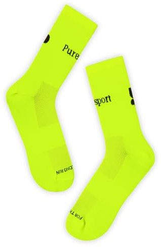 Puresport Performance Running Socks, Yellow, Size S/M