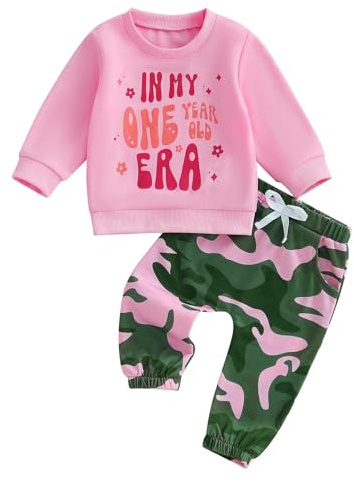 TBAMTBW Ensemble Bebe Fille 1 An Vetement Anniversaire 1 An Fille Tenue de Premier Anniversaire Bebe Filles Vêtements Bebes Filles 1er Age pour la Fête In My One Year Old Era