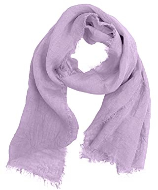 JOPHY & CO. Sciarpa 100% Lino Donna Uomo Leggera MADE IN ITALY (Lilla)