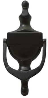 UAP Door Knockers - 6 Victorian Urn Door Knocker For Front Door, Classic Elegant Door Furniture With Universal Fixings Including Self Adhesive (Black)