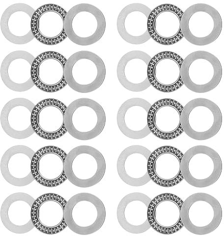 sourcing map Rodamientos de Agujas de Empuje Axk2542 con Arandelas 25MM de Diámetro Interior 42MM de Diámetro Exterior 2MM de Ancho 10 Unidades