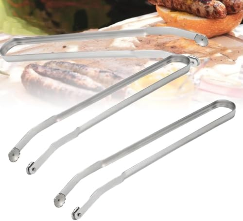 BBQ Grillzange Drehbar | 2 Stk Wurst Grillzange Edelstahl mit Rädchen | 38 cm Grillzange zum Servieren von Speisen | Hot Dog Zange Küchen Utensilien | 2024 Neue Küchenhelfer für Camping-Kochzubehör