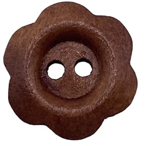 KnitForLess 10Pcs 14mm Wooden Flower Buttons for Embroidery Sewing Knitting 2 Hole Childrens Cardigans