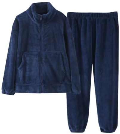 Valcatch 2 Piece Girls Boys Fleece Tracksuit Set for 4-12 Years, Kids Soft Fluffy Plush Clothes, Long Sleeve Full Zip Jacket Coat with Pockets & Elastic Waist Pants Fall Winter Outfits Warm Gift