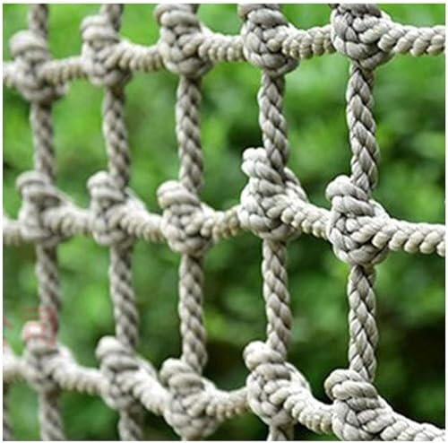 LoiYtrd Kletternde Gurtbänder Frachtkletternetz, Baumhaus im Freien, tragbares Seilkletternetz for Spielplatzspielgeräte Gewebtes Trenngitter Sisalseil Zaungeflecht(2 * 2m(6.6 * 6.6ft))