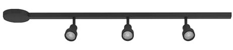 Eglo Sistema di binari ad alto voltaggio Easy Track, set espandibile con 3 faretti da soffitto, binario in alluminio e plastica nera, lampade con attacco GU10, 102 cm
