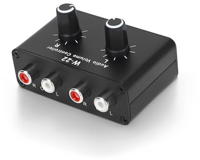 3,5 Mm Stereo Passiv Volymkontrollbox Dual Channel Audio Dämpare Knopp med Aluminiumlegeringshus för Högtalare Linjenivåjustering