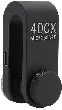 FLEXMAN Microscope pour Téléphone 400X, Objectif de Microscope Portable Universel HD avec Pince et Lumière LED pour la Biologie, L'Électronique et la Fabrication de Bijoux