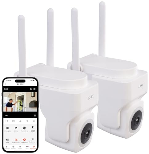 7links Überwachung Kamera außen: 2er-Set Pan-Tilt-Outdoorkameras mit 2K-Auflösung, 4 MP, Dualband-WLAN (Smart Home Kamera, Überwachung außen WLAN, PC)
