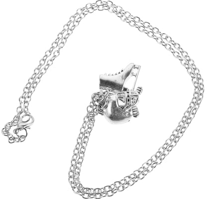 VALICLUD Collar Deportivo de Hockey sobre Hielo Colgante de Patines de Hielo de Moda Joyería Deportiva para Amantes del Patinaje Collar Elegante para Mujeres y Niñas