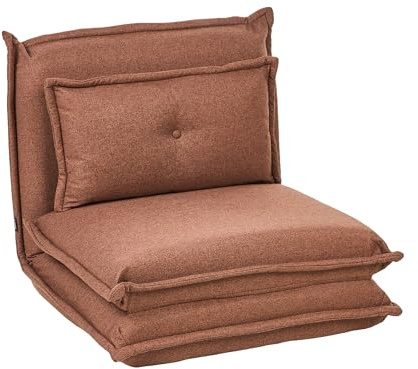 1-Sits Soffbädd Hopfällbar Stolsäng Golvstol Tygklädsel med Dyna Modern Minimalistisk Brun Dellen
