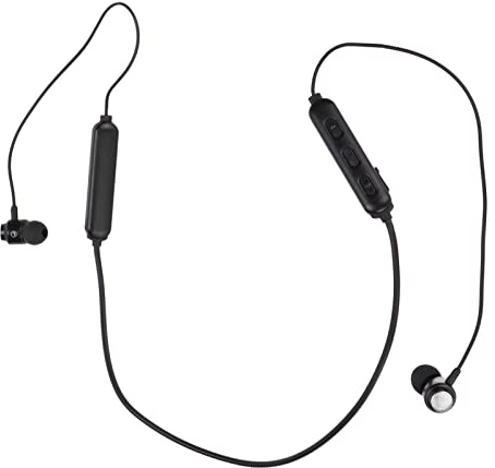 Acouto Headset Halsmonterat Headset Halsband Brusreducerande öronproppar med MikrofonVit för IOS Lapt HalsheadsetSportsheadsetBluetooth-hörlurar (Svart)