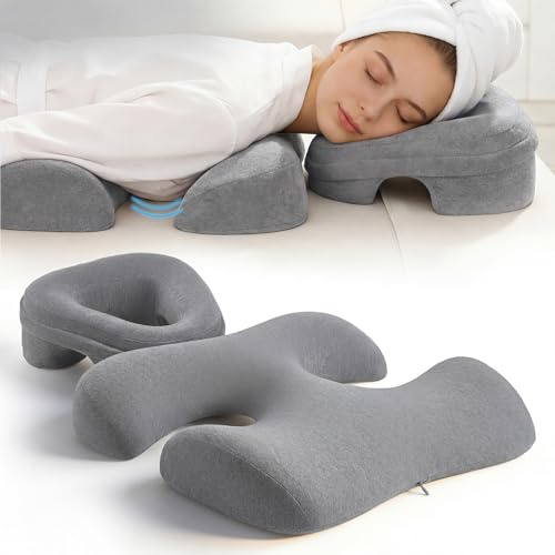 Oreiller de Massage Ergonomique Visage et Poitrine, Coussin en Mousse à Mémoire de Forme avec Trous de Respiration pour Table de Massage, Accessoire pour Institut de Beauté et Domicile