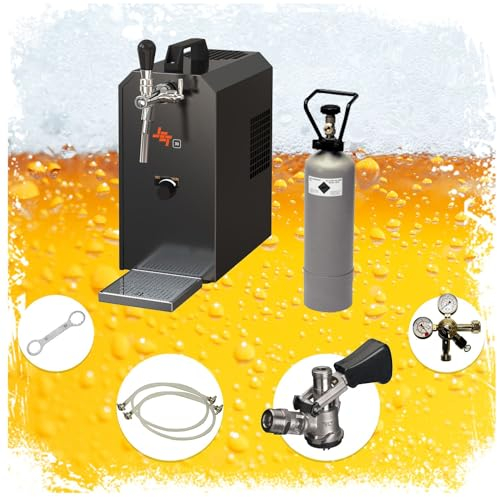 ich-zapfe Set completo – Impianto di spillatura per birra Jet 30 Bierkoffer, refrigeratore a flusso continuo a 1 condotto, refrigeratore a secco, fino a 35 litri/h, testa di spillo: Köpi