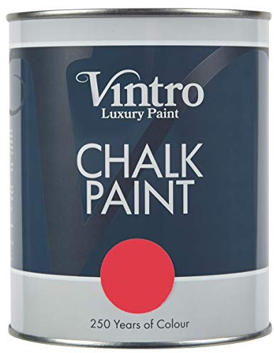 Vintro | Chalk Paint | Furniture Paint | Shabby Chic | Upcycle | Decorate | Ultra Matt Finish | 1 Litre (Poppy)