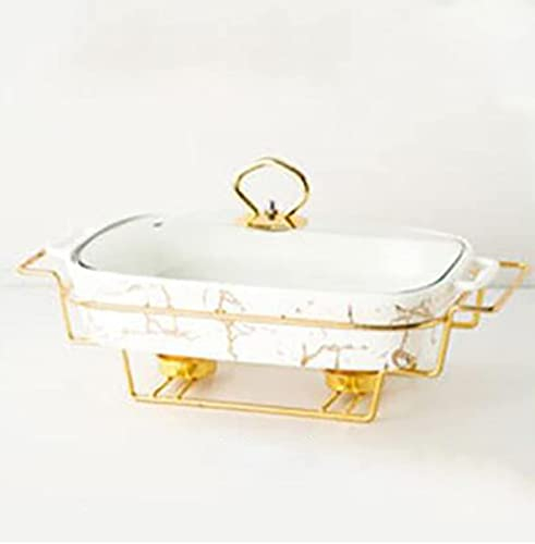 Ceramica Chafing Dish Buffet Set, Chafer rettangolari, Scaldabagno per i Buffet delle feste, Vassoio di riscaldamento rotondo Chafing Dish Buffet Set per i matrimoni a buffet, Parti
