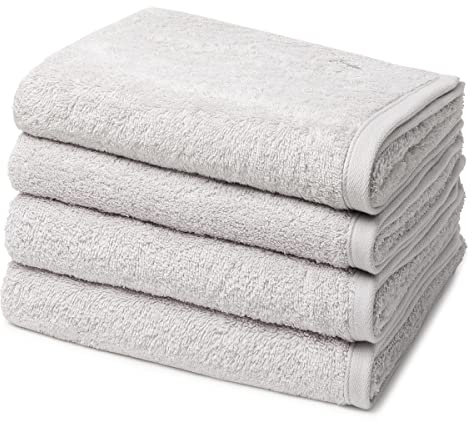 Ross - 4 teiliges Frottier-Set - Vita (4 X Handtuch im Set) - 520 g/m2 - Baumwolle - Walkfrottee - saugstark - weich und flauschig - Silber