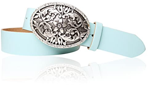 FRONHOFER Damen Ledergürtel mit großer Gürtelschnalle mit Strass, echt Ledergürtel, Trachtengürtel, 17032