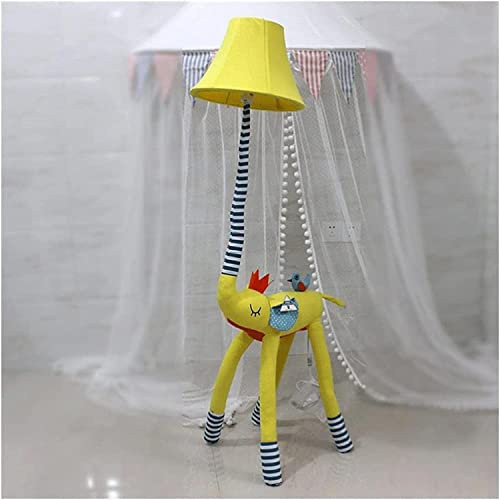 LIOONS Lámpara de pie Tela Hecha a Mano Lámpara de Poste de luz de Piso Adorable Elefante de Nariz Larga Lámparas de pie de 51.1 Pulgadas Luz de Piso