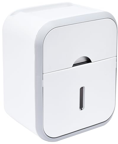 Bamodi Kosmetiktuchbox Wandmontiert - ABS-Material, Halter für Toilettenpapierrolle, Handy, Tablet, Brille, praktisch und bequem Tissue Box - Vielseitig einsetzbar in Bad, Küche und mehr - Grau