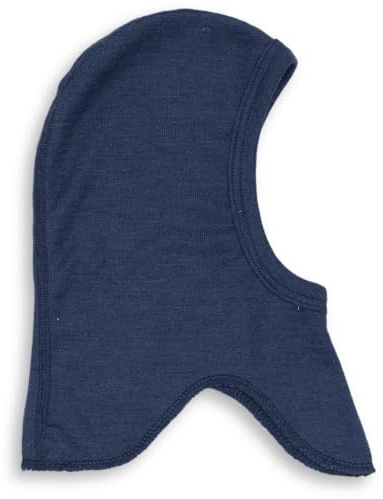 Engel Natur, Kinder und Baby Sturmhaube/Unterziehmütze, 70% Wolle 30% Seide (Marine, 62-68)