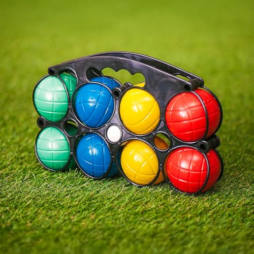 Garden Mile Plastic Boules Set for Kids and Adults - 8 Colourful Water-Filled Boules with Jack, Durable Outdoor Lawn Games, Portable Carry Case for Beach, Camping, & Picnic Fun