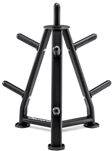 Diamond Soporte para discos con orificio de 50 mm: RD50, estructura de árbol con 3 brazos, 6 pasadores horizontales + 2 verticales, 60 x 60 x 100 cm, gimnasio y gimnasio en casa, almacenamiento de
