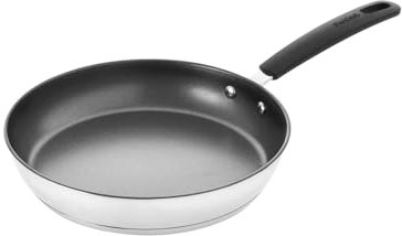 ProCook Gourmet Stainless Steel Frying Pan - 24cm, Durable Non Stick Saute Skillet - Black, Induction Safe Cookware