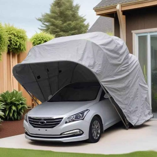 Cochera resistente para todo tipo de clima, retráctil mejorada, cochera portátil móvil, tienda plegable para coche, cubierta anticoche para exteriores