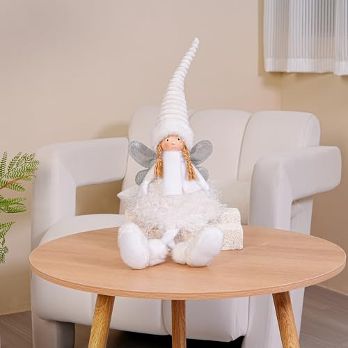Dedrian11 Statuetta di angelo di Natale, decorazione fatata, decorazione natalizia per scrivania e finestra, bambola di angelo, decorazione per la casa, ufficio, decorazioni natalizie per adulti