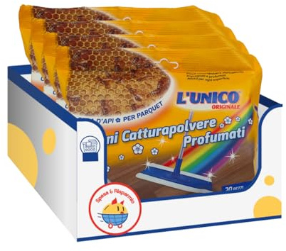 Panni cattura polvere profumati cera d’api per parquet – 20 Pezzi kit con Spugna Brandizzata SPESA & RISPARMIO Inclusa – Variazioni 4/8/12 Pezzi (4)