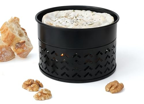CÉCOA • Tasty Cheese • Camembert con candela • Riscaldatore Camembert senza elettricità • Formaggio a scorrimento rapido • 4 candele riscaldatore piatto • Kit smontabile • Facile pulizia • Formato