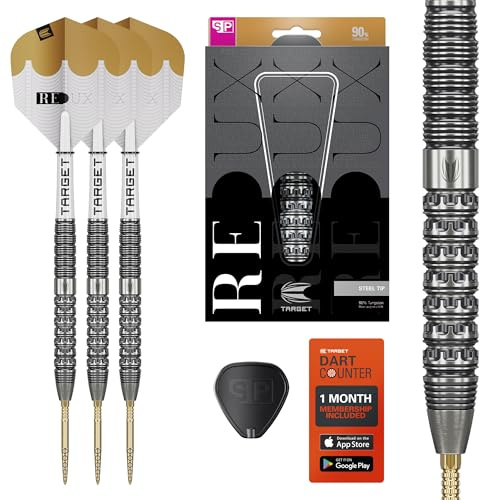 Target Darts Redux 90% Tungsten Swiss Point Steel Tip Dart Set (Barrel 01), 22G | Pro Ultra No.6 Flights & Pro Grip Tag Shafts, DX Points Gold & SP Tool Included | Professional Dart Sets