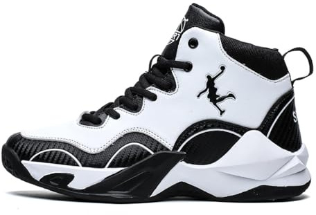 Zapatillas de baloncesto clásicas para hombre, transpirables, antideslizantes, para fitness, correr, caminar, Blanco1, 39 2/3 EU
